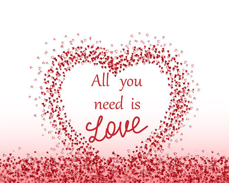 Pattern With Hearts. Valentine's Day Background.The Inscription 