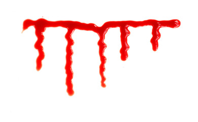 Seamless dripping blood. Halloween red bleed stain, bleeding bloody drips