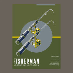 Gone fishing advertising poster