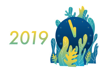 New Year Celebration rave party. Flat Vintage Vector illustration