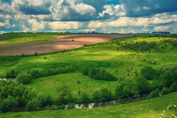 Fototapeta na wymiar Rural spring landscape
