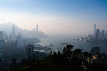 Fototapeta na wymiar 香港 寶馬山・紅香爐峰からの景色