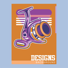 Fishing place advertisement retro poster for fisher courses or fish catch adventure