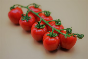 Bunch of fresh red mini tomatoes
