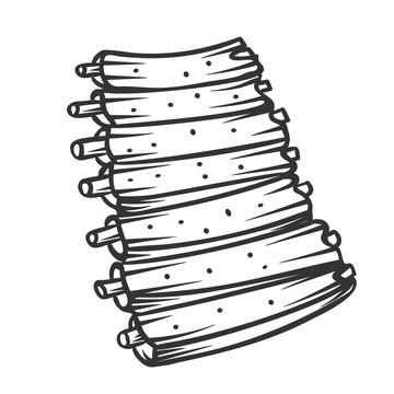 black and white ribs stack clip art preview