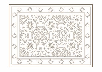 Drawing of a carpet with a cylindrical pattern