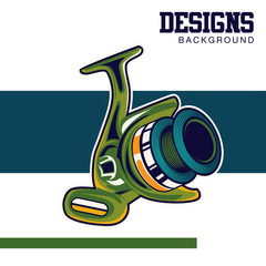 Vintage Bass fishing label - Vector