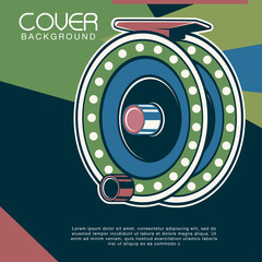 Vintage Bass fishing label - Vector