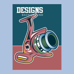 Vintage Bass fishing label - Vector