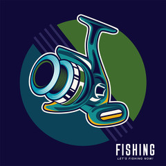 Vintage Bass fishing label - Vector