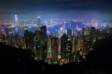 香港 ビクトリアピーク 展望台からの夜景