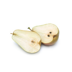 pears fruit slice isolated on white background