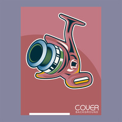 Vintage deep sea fishing poster with hands holding fishing rod