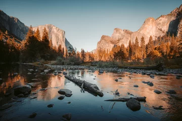 Foto op Plexiglas Yosemite National Park bij zonsondergang, Californië, VS © JFL Photography
