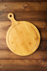 cutting board on wooden background table