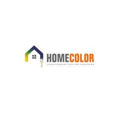 Colorful house logo - home painting vector