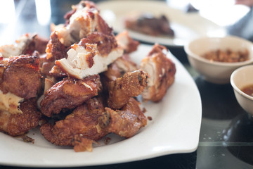 Close up of fried chicken