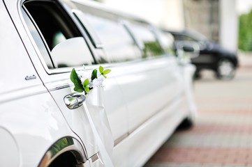 Flowers decoration on a luxury car