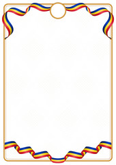 Frame and border of Romania colors flag