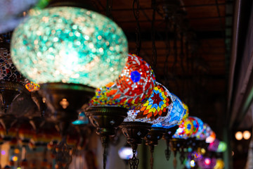 maroccan style colorful lamp lantern vibrant color