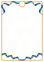 Frame and border of Estonia colors flag