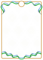 Frame and border of Djibouti colors flag