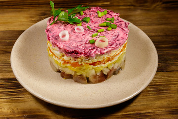 Traditional russian salad 