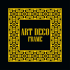Fototapeta premium Art deco vintage border frame. Retro design template. Vector illustration
