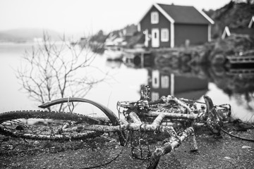 Abandoned bicycle at the pier