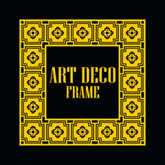 Fototapeta premium Art deco vintage border frame. Retro design template. Vector illustration