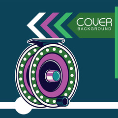 Obraz premium Fishing club vintage logo design, emblem of the trout fishermen, grange print stamps, fisher typography emblem, Vector