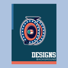 Fishing illustration template for logo - Vector