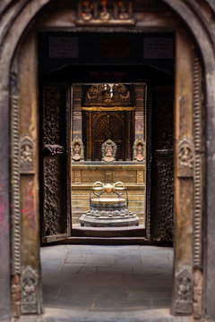 Entry to the temple of the living godess kathmandu