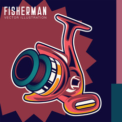 Fishing baits retro poster of fish catch