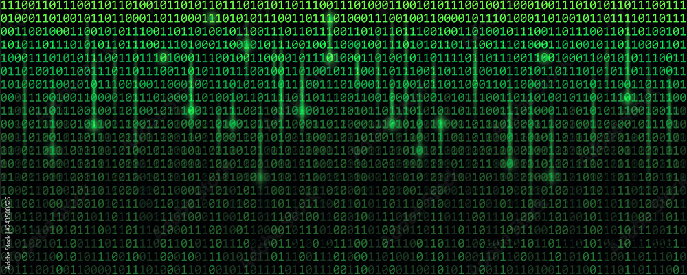 Aufkleber green matrix binary code web background vector illustration EPS10
