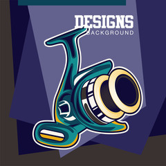 Fishing baits retro poster of fish catch