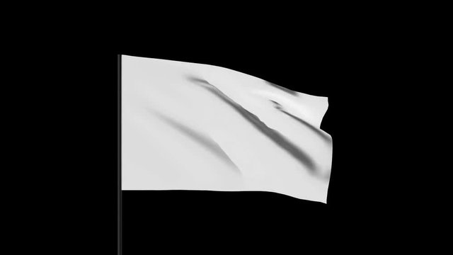 White Flag On Black Background