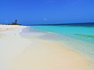 Los Roques, Caribbean beach. Vacation in the blue sea and deserted islands. Peace and a dream. Fantastic landscape