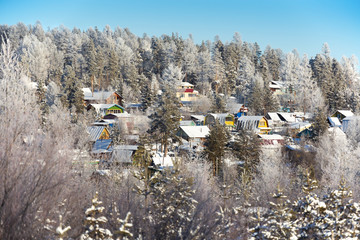 Holiday village in the winter