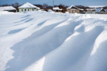 Fototapeta na wymiar Snow-covered village.