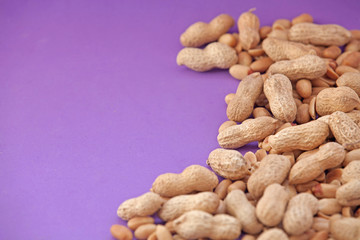 peanuts on a purple background