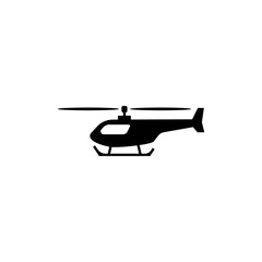 helicopter black icon silhouette on white vector - Vector