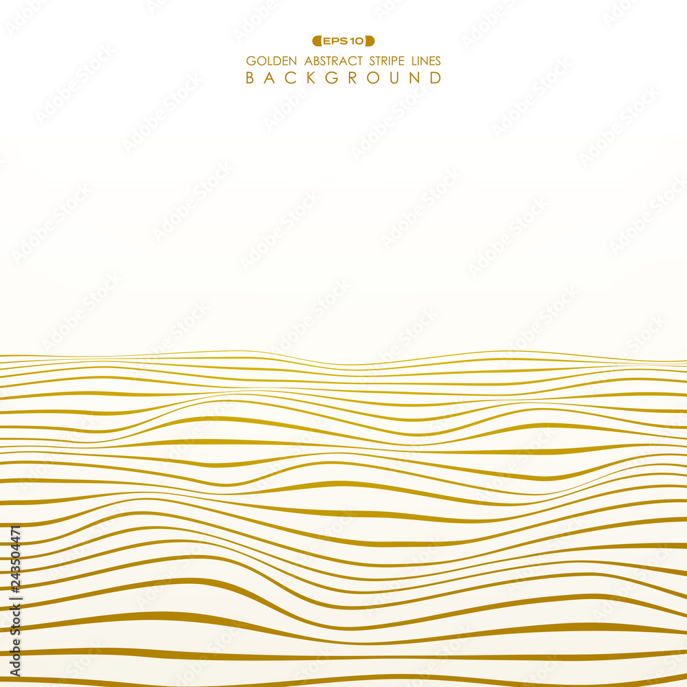 Poster abstract golden stripe line wavy ocean pattern background.
