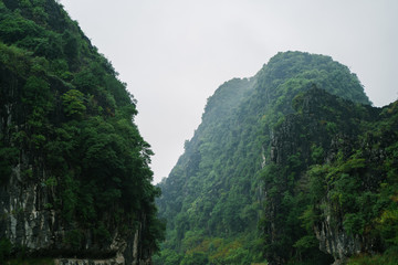 Fototapeta na wymiar Vietnam Nature Landscape Green Mountains. Tam Coc, Ninh Binh