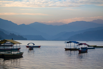 Boats on Phewa Lake, Pokhara