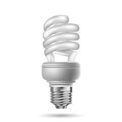 eco lamp on white background, energy saving lamp