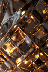 macro image of a glass decanter