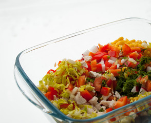 Salade with a fresh vegetables