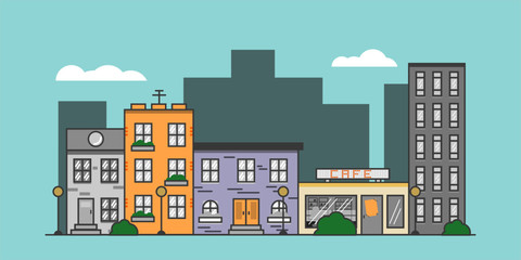 flat vector illustration of the city