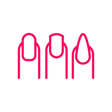 French manicure linear icon. Thin line illustration. Favorite manicure type. Contour symbol. Vector isolated outline drawing